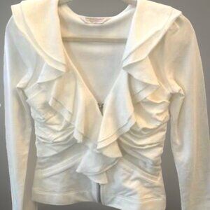 Victorian White Ruffle Anthropology Boston Proper Women’s SMALL Corset Blouse